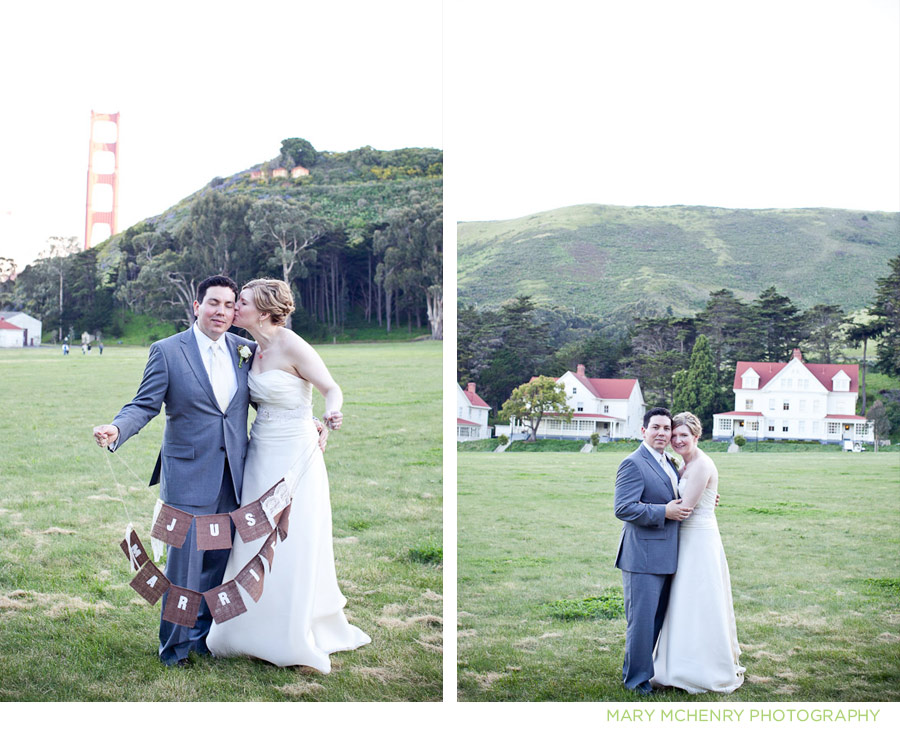 Cavallo Point wedding dat pictures on the lawn
